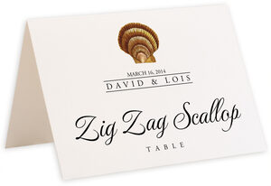 Beach and Seashell Assortment Wedding Table Name Cards for your ...